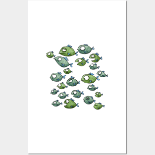 Fish swarm - fish - swarm fish Posters and Art